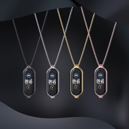 Necklace for Mi Band 5 Strap Pendant for Xiaomi Mi Band 5 Metal Bracelet Wristband for Miband 5 Band Hanging Neck Decoration