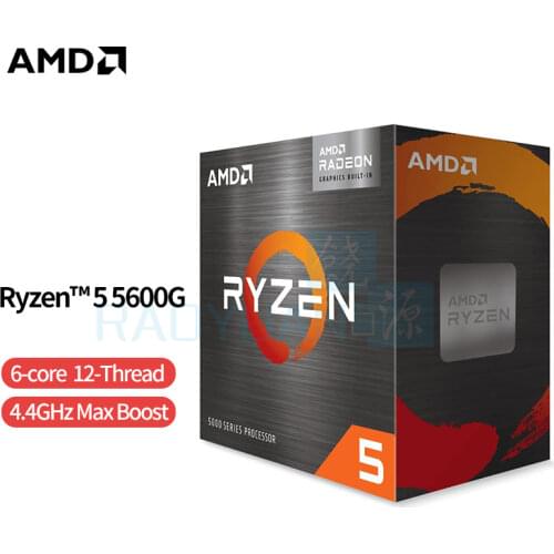 AMD Ryzen 5 5600G R5 5600G 3.9GHz Six-Core Twelve-Thread 65W CPU Processor L3=16M 100-000000252 Socket AM4 New and have fan