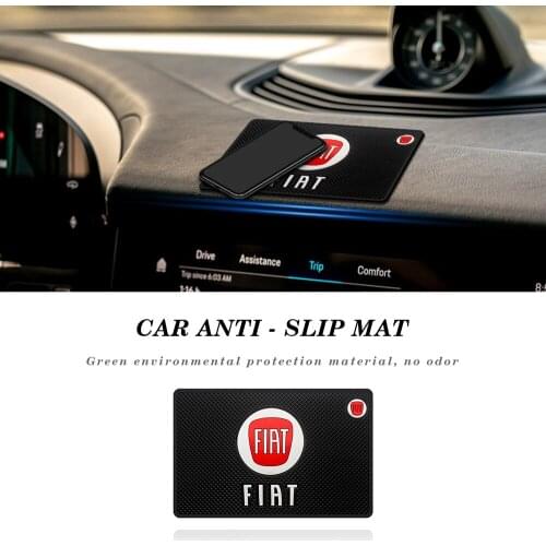 Car Logo Anti Slip Mat Phone Holder Non-Slip Mat Non Slip Pad for Fiat Panda Bravo Punto 500 Auto Accessories Anti-Slide Mat
