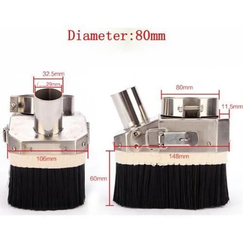 80mm Diameter Stainless Steel Spindle Dust Cover CNC Engraving Woodworking Machine Open Door Type For 1.5KW Or 2.2KW Spindle