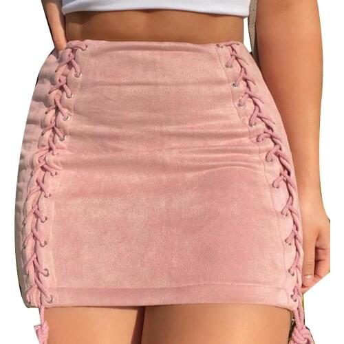 Sexy Women Skirts Mini Bodycon Skirt High Waist Women Solid Color Side Bandage Streetwear for Party шорты женский 2021