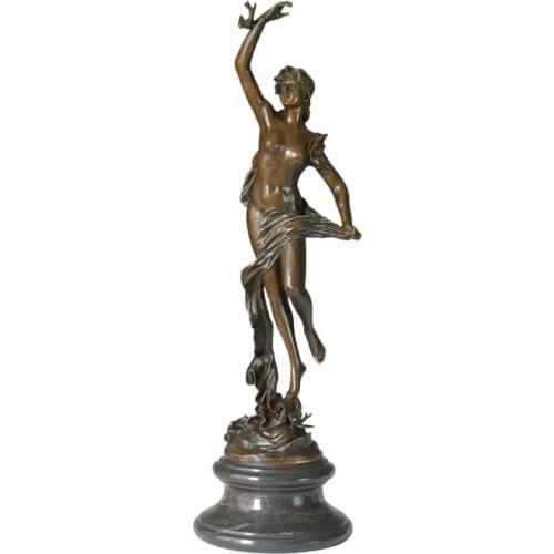 68cm Spring Goddess Sculpture Statue Bronze High Female Figurine Statuette for Living Room Decor Ornament Business Present