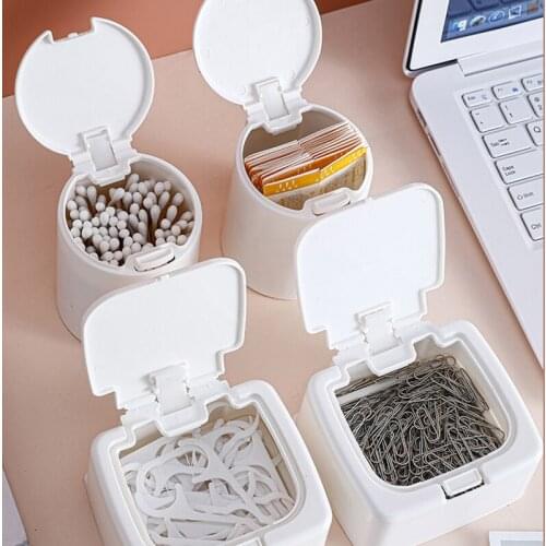 Cotton Swab Storage Box Rangement Bocal En Verre Avec Couvercle Pot Crayon Fiole Bouchon Liege Storage Bucket Dustproof Plastic