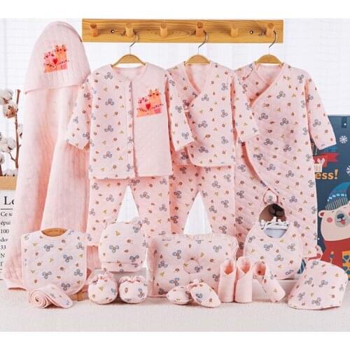 Spring newborn baby clothes suit Infant underwear cotton set pants shirt hat cute Printing for baby gift YKQ007