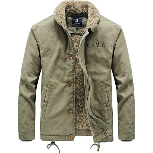 Winter Padded Jacket Men 2021 New Loose Cotton Tooling Lapel Imitation Lamb Velvet Winter Coats Men Clothing Ropa Para Hombre
