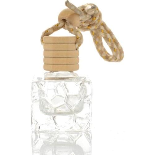 10ML Car Hanging Perfume Bottle Mini Refillable Cube Glass Perfume Empty Bottles Essential Oils diffuser Fragrance Container SN