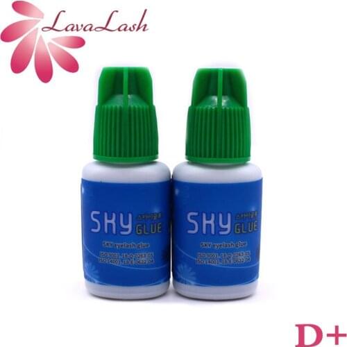 2 Bottles Sky Glue for Eyelash Extensions 2s Dry Time Fastest Korea Sky D+ Green Cap Makeup Shop Beauty Tools Low Stimulation