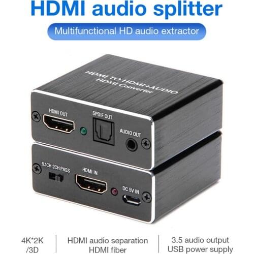 3.5mm AUX 2CH/5.1CH For Soundbar Amplifier Headphone HD Audio Extractor Converter Audio Splitter Decoder