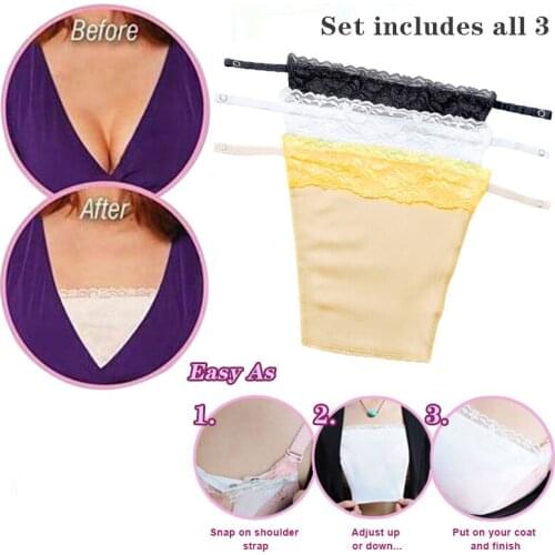 3pcs Anti Peep Invisible Bra Small Lace Breathable Women Underwear Breast Coverage JL