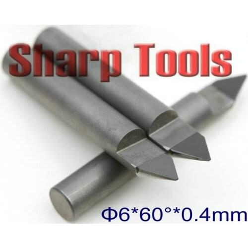 6*0.4mm*60Degree Tile Granite Stone Carving Tools CNC V Bits Engraving End Mills, PCD Tool Diamond Mill Cutter CNC Router Bits