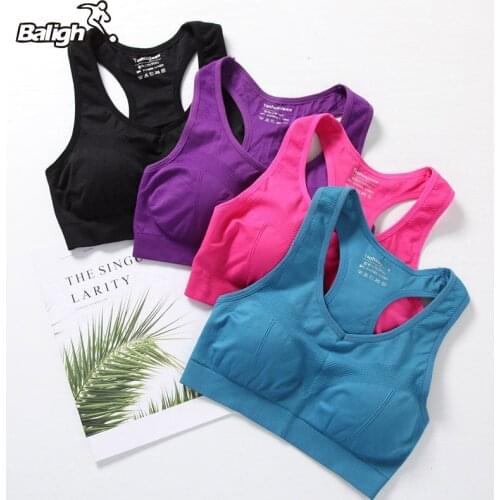 Balight Sports Bra Top Gym Fitness Women Running Crop Tops Push Up Female Workout Padded Yoga Bra High Impact Activewear