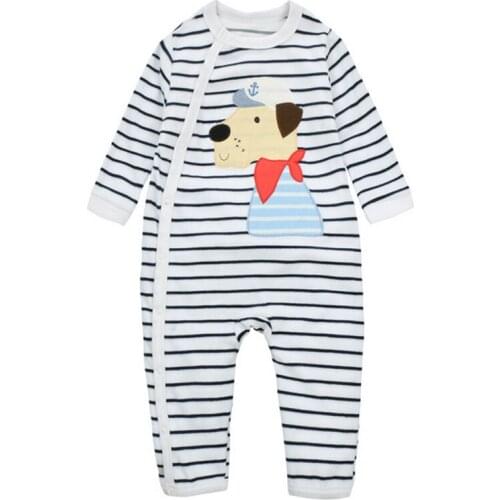 Y96 Free shipping boys warm velvet long-sleeved Romper cartoon climbing clothes newborn clothes patterns can be selected