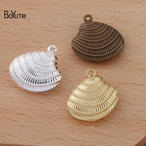 BoYuTe (100 Pieces/Lot) 17*19MM Metal Brass Middle Hollow Shell Conch Charms Pendant Jewelry Accessories Diy Handmade Materials
