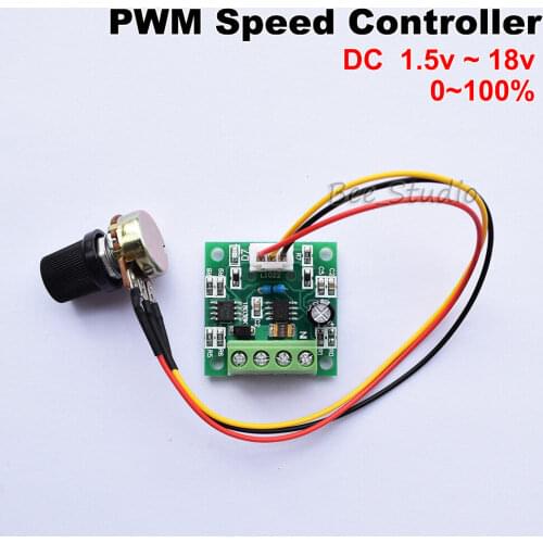 DC 1.8V 3V 5V 6V 9V 12V 18V 2A 300W PWM DC Motor/Pump Speed Controller Regulator Switch 0%-100