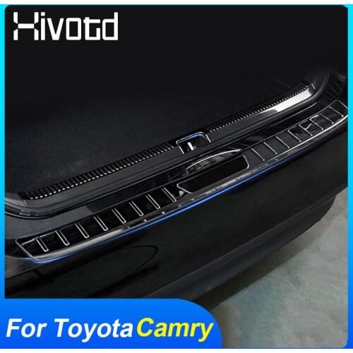 For Toyota Camry 2020 Accessories Car Rear Bumper Guard Protect Stainless Steel Auto Rear Sill Trunk Tread Plate Cover Decorate