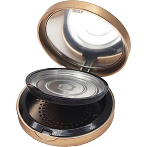 Double Layer Cosmetic Blusher Highlight Face Powder Case Holder Box Rose Gold