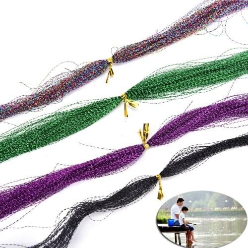 Holographic Tinsel Crystal Flash String Jig Hook Lure Making Fishing Material 1 pcs (100 roots)