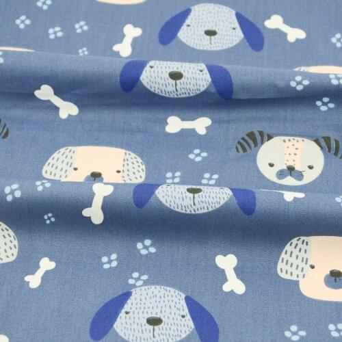 Booksew Cotton Fabric Dye 100% Cotton Soft Printed Navy Anime Dogs Crafts High Quality Telas Patchwork Algodon Sewing Tissu New