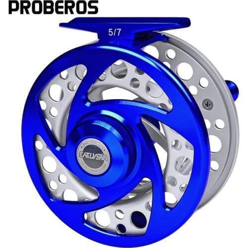 PROBEROS Fly Reel 5/7-7/9-9/10 WT Fly Fishing Wheel Aluminum Fly Fishing Reel CNC Machine Cut Large Arbor Die Casting