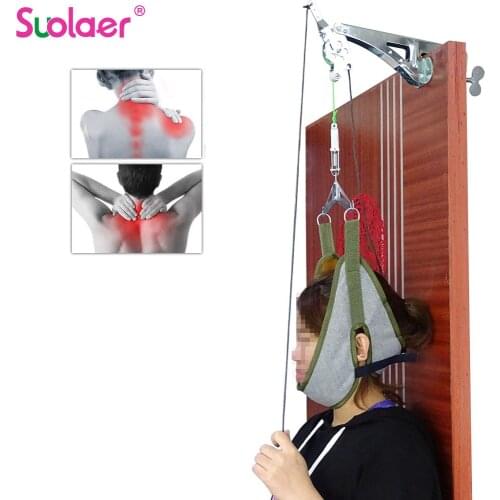 Cervical Traction Over Door Neck Massager Device Kit Stretcher Adjustment Chiropractic Back Head Massager Relaxation 30/20KG