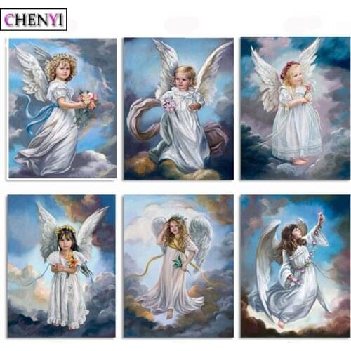 CHENYI 5D Diamond Embroidery Angel Baby Cartoon Diy Full Square Round Diamond Painting Cross Stitch Kits Living Room Decor Gift