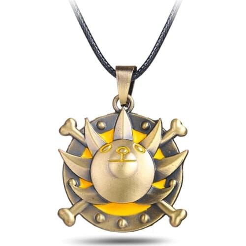 MJ Jewelry Anime One Piece Thousand Sunny Logo Bronze Pendant Necklace Cosplay Jewelry Gifts Accessories