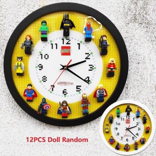 12 inches DIY Silent Cartoon Super Hero Avenger Wall Clock Colorful Modern Childrens room Bedroom Kitchen Home Decorative