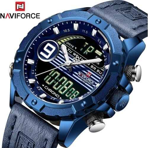 NAVIFORCE Mens Watches Top Brand Men Fashion Sport Watch Male Waterproof Quartz Digital Led Male Clock Mens Military Wristwatch