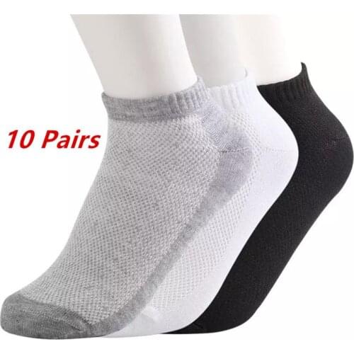 10pairs/lot Socks Mens Sports Boat Socks Mens Short Socks Casual Mesh Breathable Stealth Ankle Socks Mens Breathable Thin Men