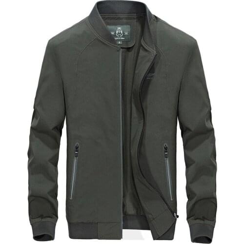 New Fashion Autumn Spring Military Bomber Jacket Men Casual Coat Baseball Jacket Stand Collar Male Clothing Plus Size 4XL