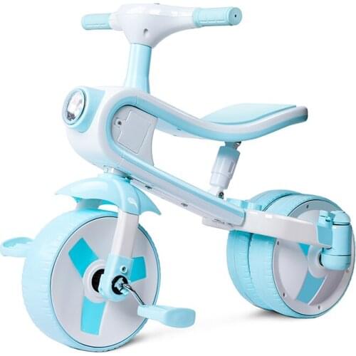 One button deformation childrens tricycle bicycle free of disassembly babys pedal car balanced sliding bicycle stable anti rol