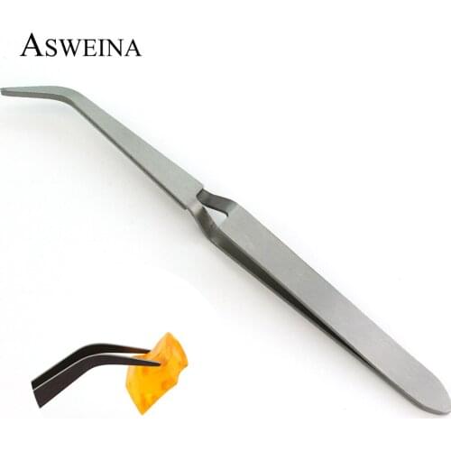 Eyelash Extension Tweezer Stainless Steel Curved Silver Nails Decor Picker Hair Removal Manicure Clip Nail Makeup Tools