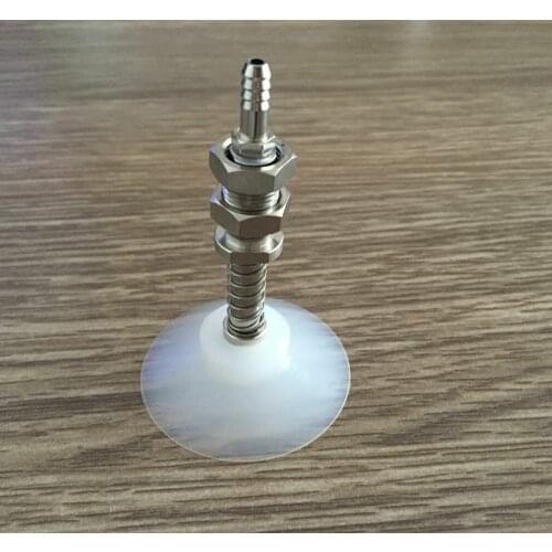 Pneumatic 5mm Tubular Barb Connector Clear White Silicone Vacuum Suction Cup 50mm M11 Thread