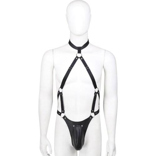 Sexy Leather Erotic Suit Adult Clothing Harness Fetish Men Gay Style Adjustable Body Harness Bdsm Bondage Penis BDSM Flirt Game