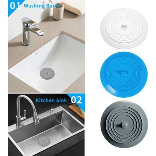 Silicone Drain Plug Hair Stopper Flat Suction Cover Bath Tub Stopper Floor Drain Flat Suction Cover For Kitchen Bathroom Laundry