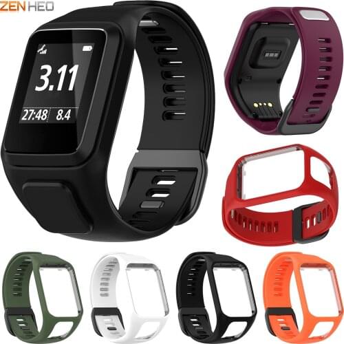 Silicone Watchband For TomTom Runner 2 3/Spark 3/Golfer 2 Wrist Band Strap For TomTom 4 3 2 Series