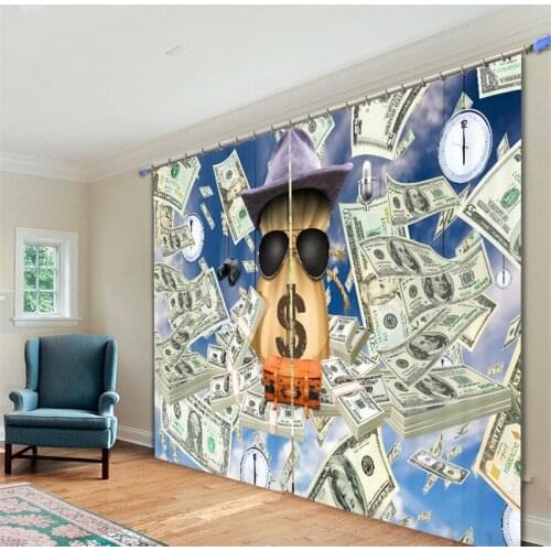 Dollar Mordern 3D Blackout Window Curtains For Living room Bedding room Hotel/Office Curtain Drapes Cortinas para sala