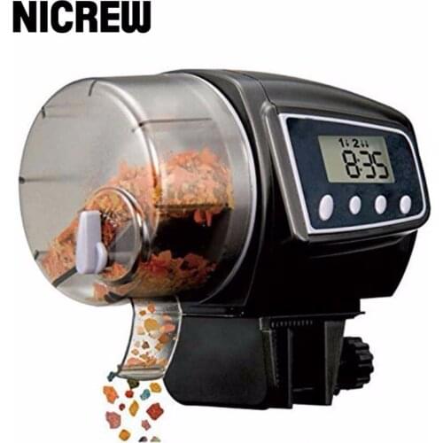 Nicrew 100mL Digital Smart Automatic Fish Feeder Aquarium Tank Pond Auto Fish Food Timer Feeder Electrical Fish Feeder Tools