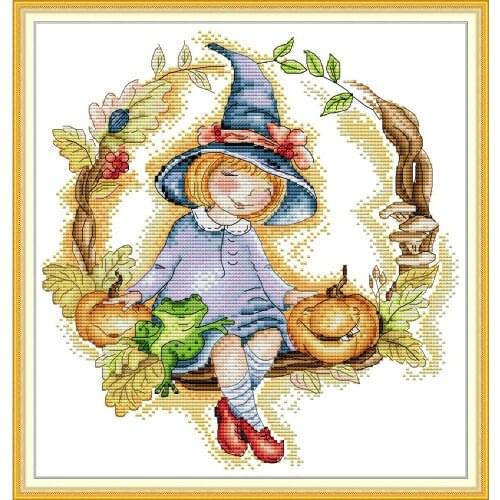 Everlasting Love Magic Little Girl Ecological Cotton Chinese Cross Stitch Kits Counted Stamped 14CT Holiday Gift Send Off Family