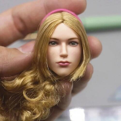 VERYCOOL VC-TJ-03 1:6 Pale Skin Blonde Curls Hair Girl Head Carved Fit 12'' Female Action Figure Toy