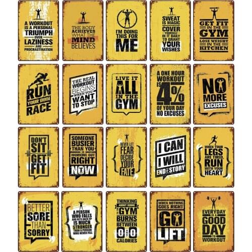 I Doing This for Me Vintage Metal Tin Sign of No More Excuses I Can I Will End of Story for Gym Advertising Plate Bar Decoration