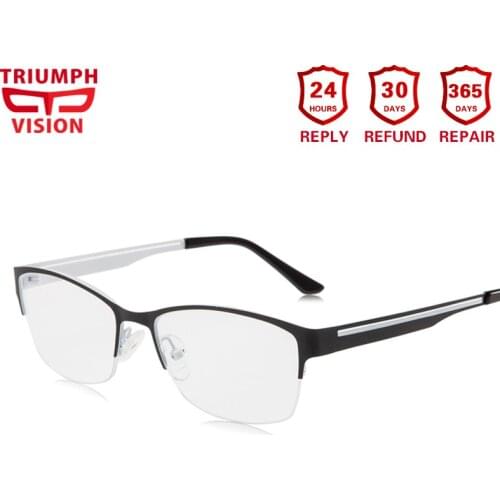 TRIUMPH VISION Semi Rimless Thin Frame Titanium Ultralight Prescription Glasses Women Myopia Eyeglasses Diopter Eyewear Online