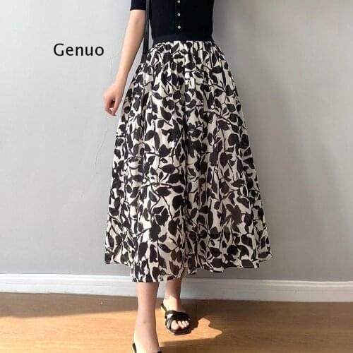 Long Skirts for Women Korean Style Skirts Womens 2021 Elegant Fashion England Style