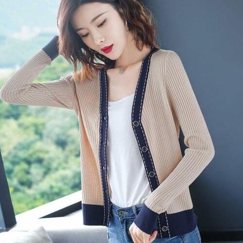 Loose Knit Women Korean Fashion Knitted Spring Autumn Open Stitch Female Long Sleeve Ladies Cardigan Sweater Mujer Femme X258