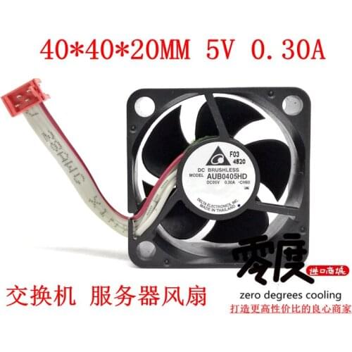 Delta Electronics DAUB0405HD CH60 DC 5V 0.30A 40x40x20mm 4-wire Server Cooling Fan