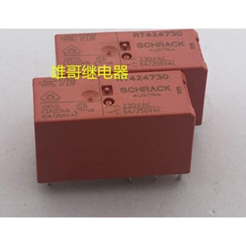 5PCS/lot Relay RT424730 230VAC 8A 8PIN