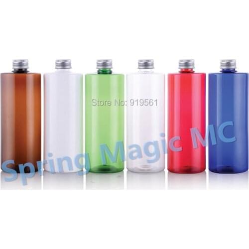500ml PET Bottle with silver aluminum cover for shower gel/shampoo/water/lotion plastic bottle,cosmetic container Bottles