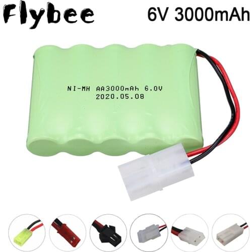 6V 3000mah AA NI-MH Battery SM/TAMIYA/JST/EL-2P plug for RC electric toys car trucks boats Racing-car batttery nimh 6 v 3000 mah