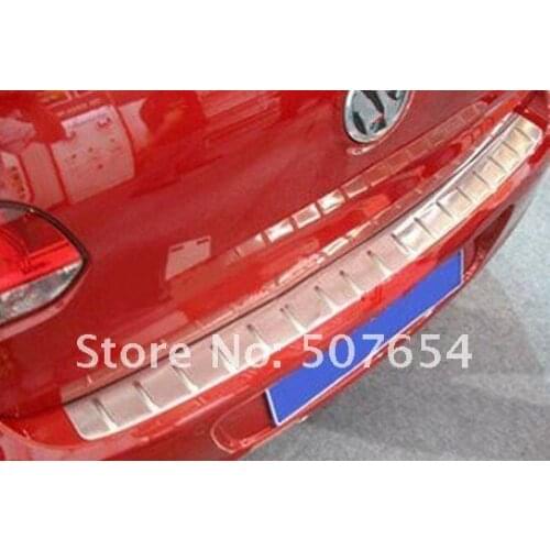 Higher star stainless steel car Rear Bumper scuff Plate, rear trunk protection pedal sticker for Volkswagen Golf 6