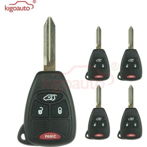 Kigoauto 5pcs Remote head key shell case for Chrysler Dodge Jeep 3 button with panic